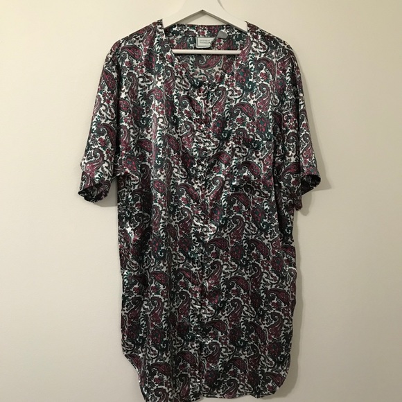 Intimate Moments Paisley Button Down Sleep Shirt - Picture 1 of 6